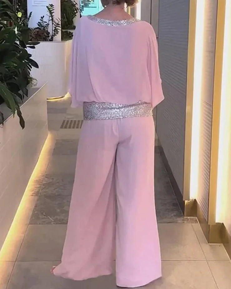 🌸 Elegantiškas dviejų dalių rinkinys su spalvotais blizgučiais