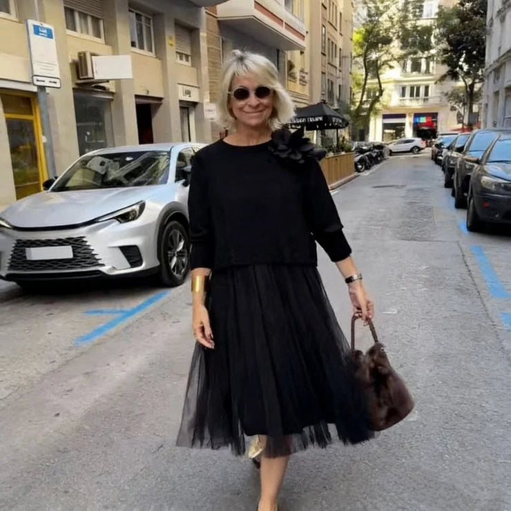 Moteriška tinklinio audinio suknelė