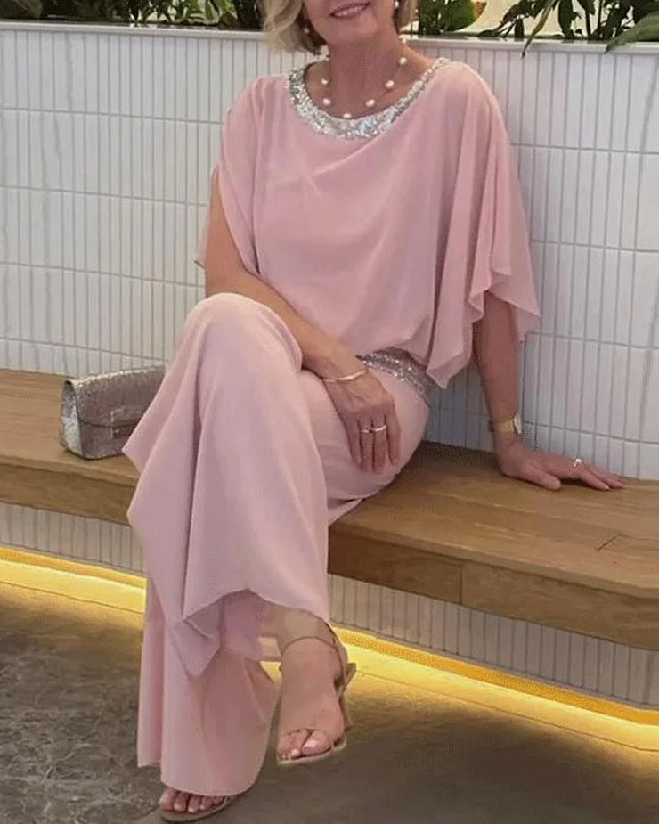 🌸 Elegantiškas dviejų dalių rinkinys su spalvotais blizgučiais