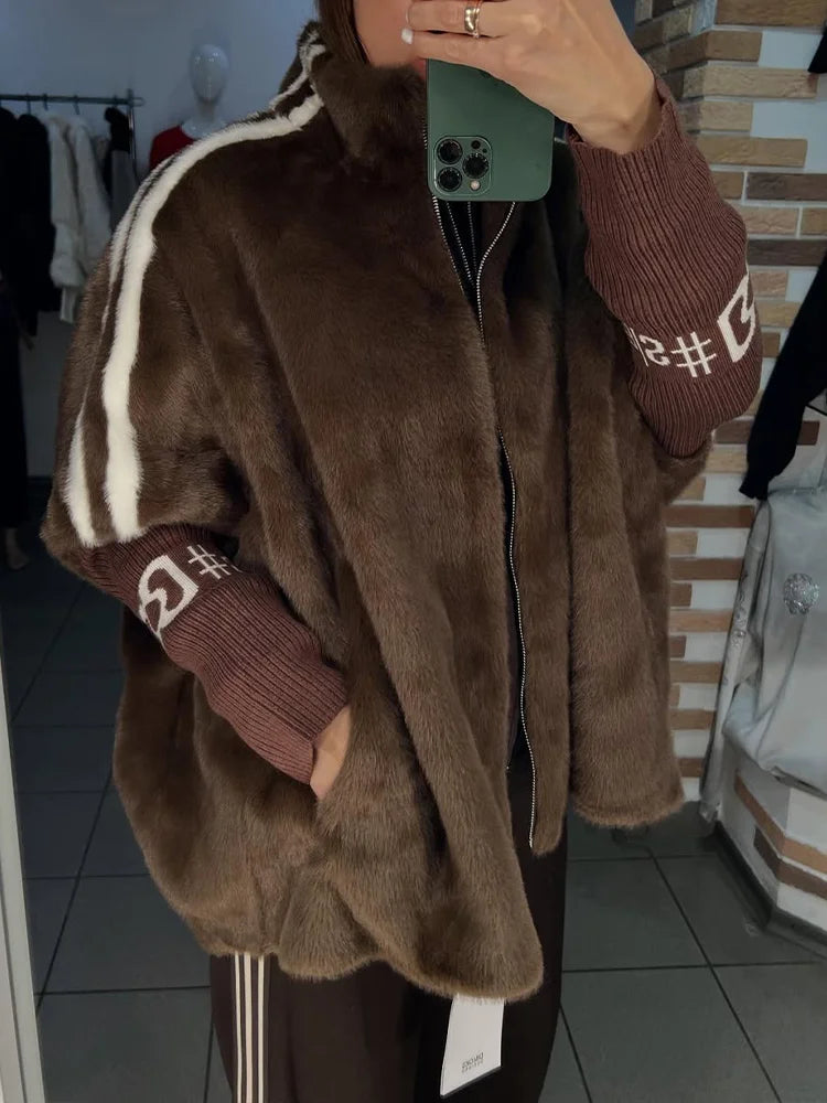 Moteriškas minkštas laisvalaikio paltas su apykakle