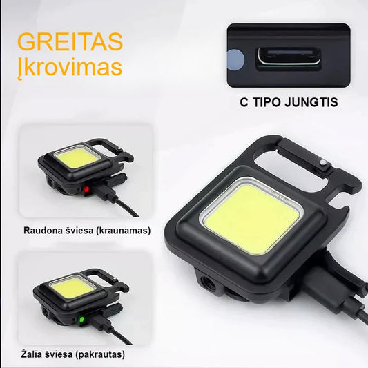 Smart LED™ | Daugiafunkcis Raktų Pakabukas Avarinis Apšvietimas | 1 Perki + 1 Nemokamai - prekinis.lt