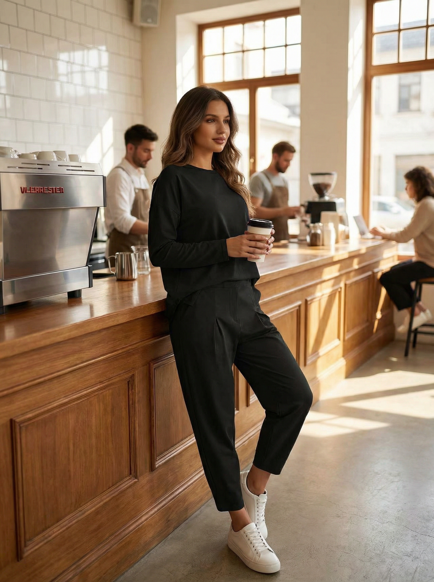 Laisvas dviejų dalių kostiumas