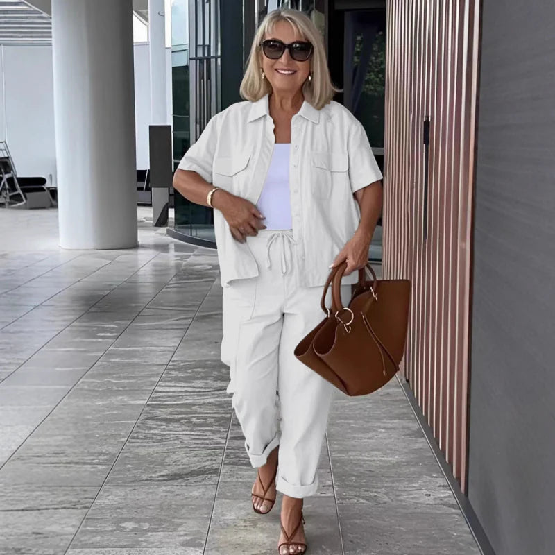 Medvilninis marškinių bei kelnių vasarinis komplektas