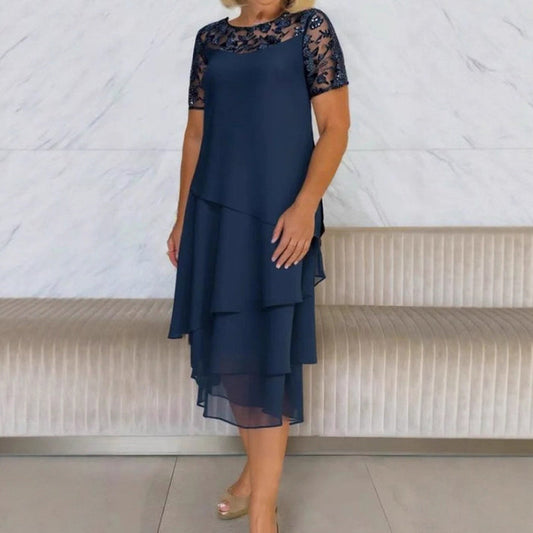 💖Elegantiška moteriška nėriniuota suknelė