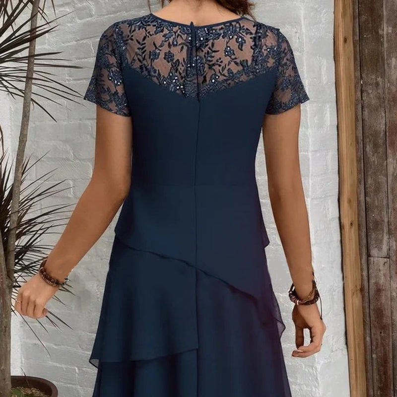 💖Elegantiška moteriška nėriniuota suknelė